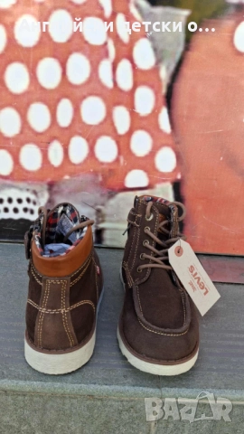 Английски детски  оригинални кец/боти от естествена кожа/велур Levi's, снимка 8 - Детски боти и ботуши - 52377347