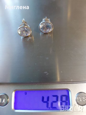 Сребърни обеци 925, снимка 4 - Обеци - 38796698