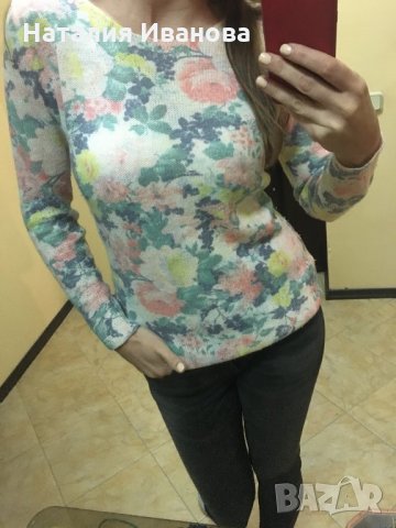 Дамска плетена блуза с флорални мотиви, снимка 9 - Блузи с дълъг ръкав и пуловери - 27657844