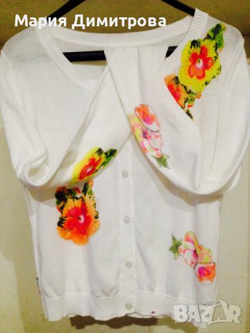 ARMANI JEANS жилетка/блуза с флорални мотиви Оригинал , снимка 15 - Жилетки - 39306682