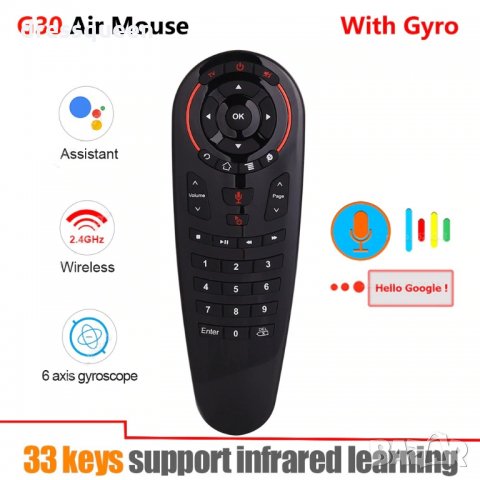 G30 Air Mouse безжична мишка с 33 бутона за Smart Tv или Tv Box , снимка 8 - Дистанционни - 28480018