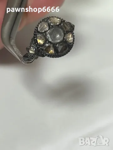 Античен викториански диамантен пръстен (1880 г.) , снимка 6 - Пръстени - 49225712