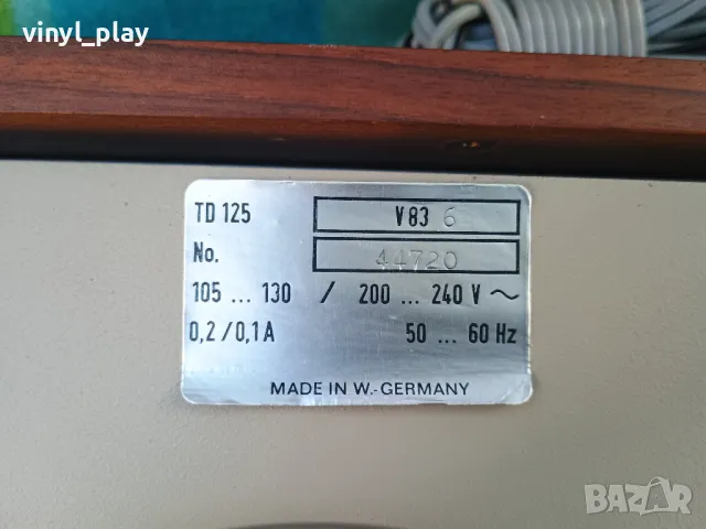 Thorens TD-125, снимка 9 - Грамофони - 49922819