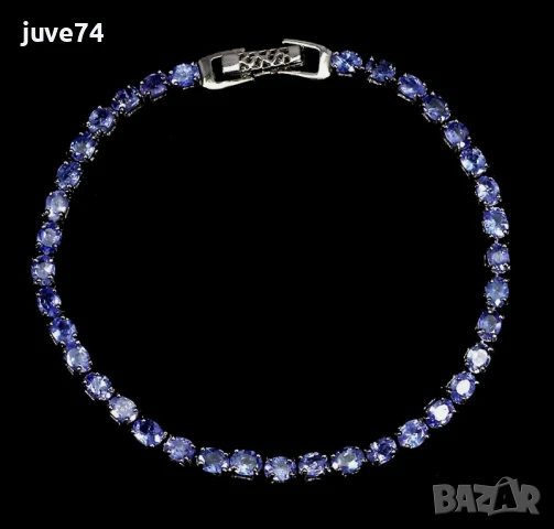 СРЕБЪРНА ГРИВНА С ТАНЗАНИТ (ТАНЗАНИЯ), снимка 1