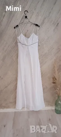 Нежна Бяла рокля за булка/ кръщене/ повод размер L/XL, снимка 3 - Рокли - 47268011