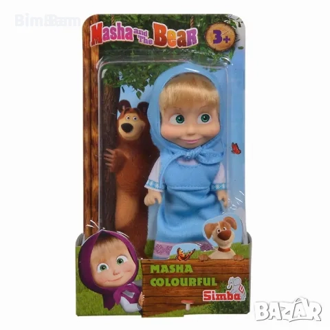Кукла Masha and the Bear Colourful / Маша със синя и с жълта рокля - 2 модела, снимка 2 - Кукли - 51506717
