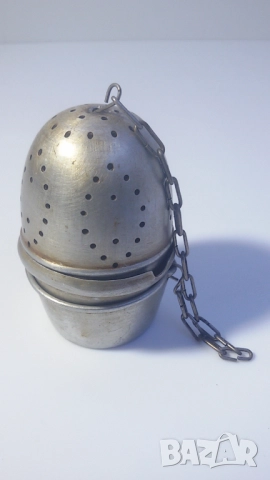 Ретро цедка/яйце за чай с чашка, снимка 17 - Антикварни и старинни предмети - 51708921