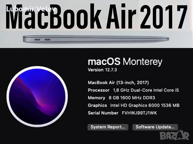 Apple MacBook Air 13" (2017), снимка 4 - Лаптопи за работа - 43791907