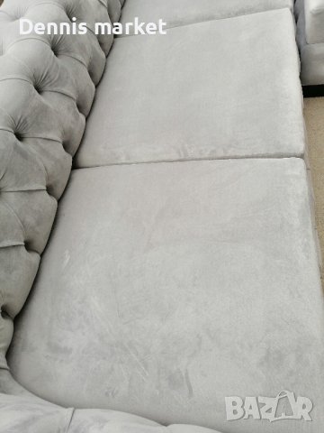 Триместен диван с копчета, снимка 3 - Дивани и мека мебел - 39909175