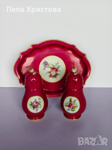 Комплект от поднос и две солници  Richard Ginori, снимка 4 - Аксесоари за кухня - 52655300