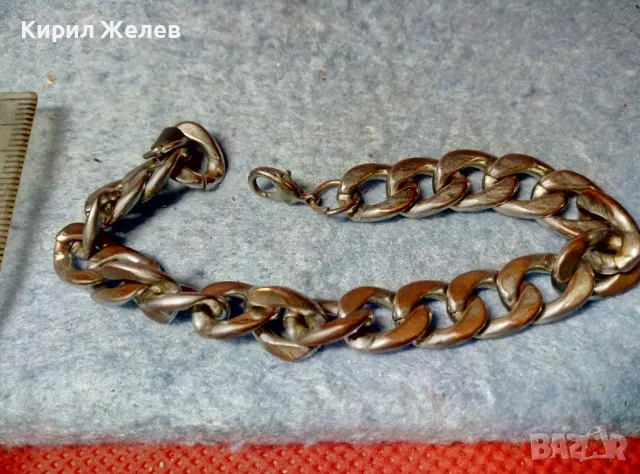 СТАРА ВИНТИДЖ АРТ ПЛЕТКА ГРИВНА от НИКЕЛИРАНА БЛАГОРОДНА СТОМАНА 47390, снимка 2 - Гривни - 47336490