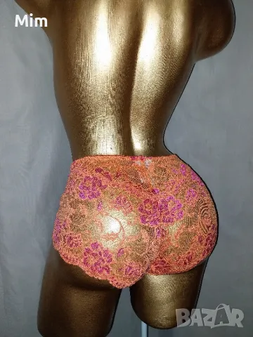 М/L Дантелена бикина на цветя в оранжево , снимка 7 - Бельо - 48448161