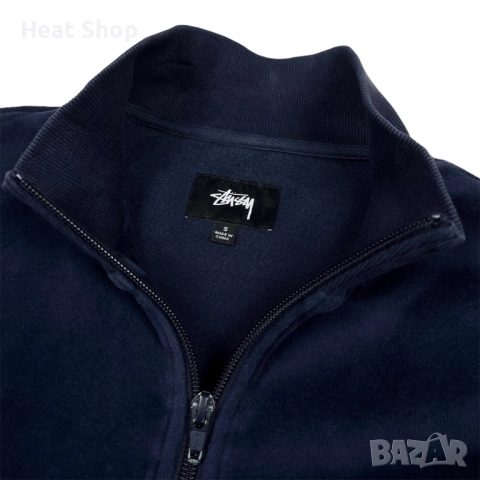 Мъжко яке Rare* Stussy Velvet 1/4 Zip Up Jacket , снимка 3 - Якета - 52633651