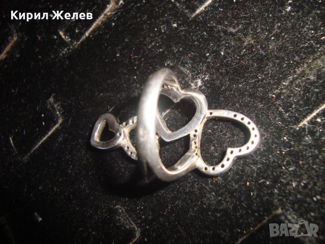 СКЪПОЦЕНЕН СРЕБЪРЕН СЪРЦЕВИДЕН ДИЗАЙНЕРСКИ ПРЪСТЕН СРЕБРО 925 с ЦИРКОНИ 20535, снимка 11 - Пръстени - 32998691