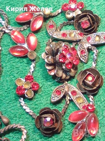 ВИНТИДЖ КОЛИЕ с КРАСИВИ ВИСУЛКИ и КАМЪНИ МЕДНО ФЛОРАЛНО 2999, снимка 3 - Колиета, медальони, синджири - 30665968