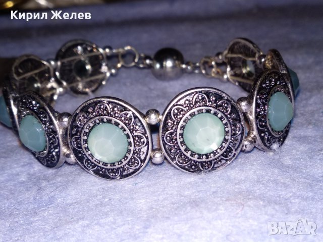 ПОСРЕБРЕНА ЛАКИРАНА АР ДЕКО СТИЛ КРИСТАЛНА ОРНАМЕНТИРАНА ГРИВНА с МАГНИТНА ЗАКОПЧАЛКА 38028, снимка 10 - Гривни - 40837056