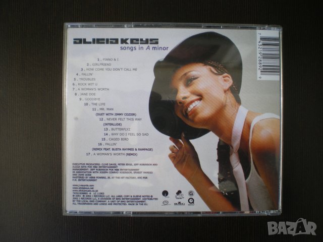 Alicia Keys ‎– Songs In A Minor 2001, снимка 3 - CD дискове - 42977521