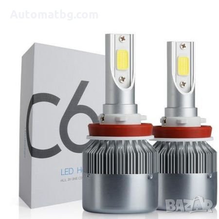 Комплект LED Лед Диодни Крушки Automat за фар C6 Н8 Н9 H11 - 36W. Над 150% по-ярка светлина
