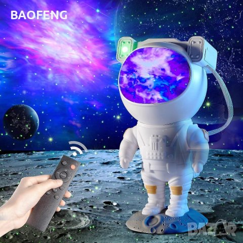 Нови Детска нощна лампа звездно небе проектор 360 настройка, модел ULT Galaxy Star Project Астронавт, снимка 7 - Друга електроника - 43376563