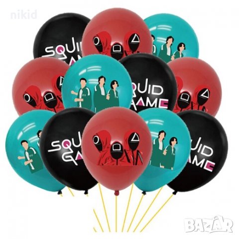 Squid game игра на калмари Обикновен надуваем латекс латексов балон парти хелий или газ