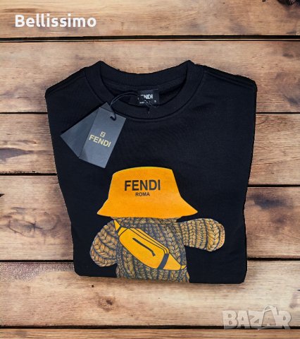 🧡🖤🤎Мъжка блуза FENDI, тежък памук с щампа.Намалена 💣 Последна бройка S , снимка 2 - Суичъри - 42995112