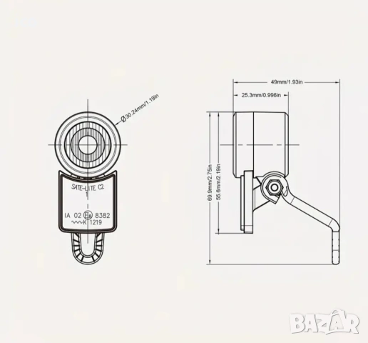 универсален фар с ключ(бутон) 6V/58V, снимка 8 - Аксесоари за велосипеди - 53315810