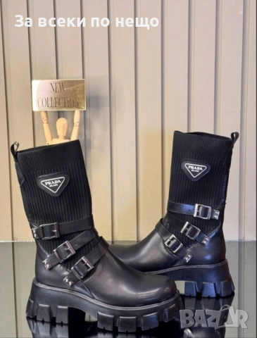 Prada Дамски Черни Боти Тип Чорап Прада Код VL-160