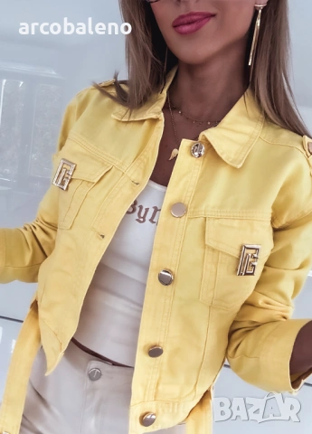 Дамско дънково яке със златисти аксесоари, 2цвята 2цвята , снимка 7 - Якета - 53457655