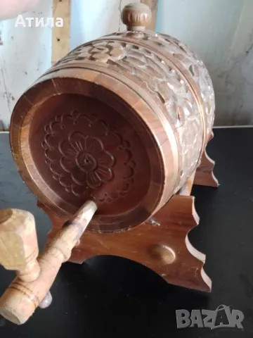 буре дървено декоративно 27 см, снимка 4 - Сувенири от дърво - 47801065