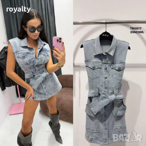 Нова Дънкова Дамска Рокля , снимка 2 - Рокли - 53483299