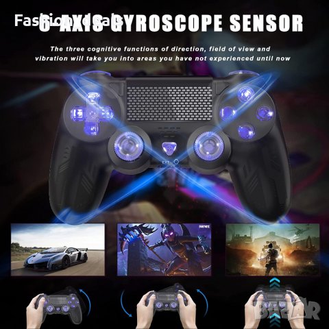 Нов Безжичен контролер за Ps4 pro slim компютър Android игри геймър, снимка 4 - Аксесоари - 39504529