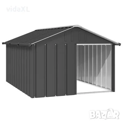 vidaXL Кучешка къща антрацит 116,5x153x81,5 смпоцинкована стомана（SKU:171541）, снимка 1 - Други - 49440110