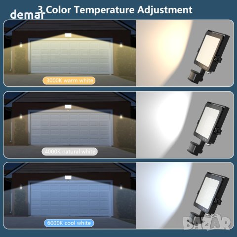 Външно охранително осветление със сензор за движение, 50 W LED, IP66, снимка 2 - Прожектори - 43440678