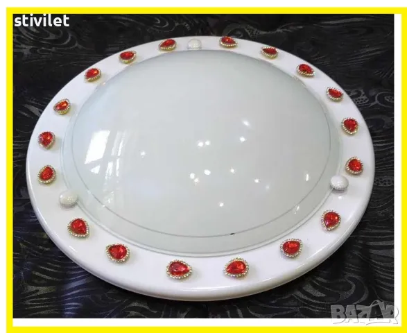 ПЛАФОН  КАПКА ЧЕРВЕНА - НОВО- 3D ЕФЕКТ., снимка 7 - Лампи за таван - 47360299