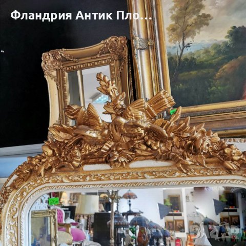 Голямо огледало "Луи XV" (бяло / златно), снимка 2 - Огледала - 39999156