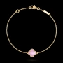 Van Cleef & Arpels VCA 1 Motif Gold Pink Opal Sweet Alhambra Дамска Гривна, снимка 2