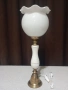 Комплект от две порцеланови лампи с бели стъклени абажури, снимка 2