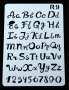 Главни малки ръкописни букви азбука латиница числа символи шаблон стенсил спрей украса Scrapbooking