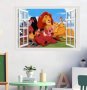 Цар Лъв Симба прозорец поляна самозалепващ стикер лепенка за стена детска стая детски, снимка 1
