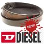 ПРОМО 🍊 DIESEL 🍊 Унисекс кожена гривна в тъмно кафяво нова с етикети и сертификат, снимка 10