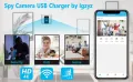 Скрита камера в зарядно с WiFi директно наблюдение и запис от Igzyz Spy Camera WiFi, снимка 8