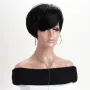 Къса черна синтетична перука, снимка 1