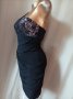 М Черна рокля на бюста с дантела с пайети , снимка 7