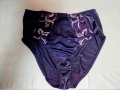 Eleganzia 42/44 Тъмно лилава еластична бикина с бродерия странично , снимка 2