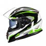 Каска за Мотор 999-1 Зелено /Бяла 181596-999-1 BLD, снимка 2