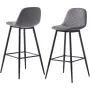 ПРОМОЦИЯ Високи бар столове с дамаска от висококачествена PU кожа, к-кт от 2 бр C-UDC061GY, снимка 1
