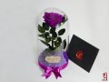 Лилава Вечна Роза в Стъкленица / Оригинален Подарък за Жена / Лилава Естествена Вечна Роза, снимка 6