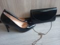 Дамски комплект обувки и чанта лак, снимка 2