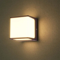 LED Стенен Осветител 8W Квадрат Тъмно Кафяв IP65, снимка 6 - Лампи за стена - 44877069
