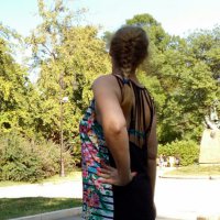 Пъстроцветна туника(рокля) за едра дама с интересен гръб-, снимка 2 - Рокли - 21363632